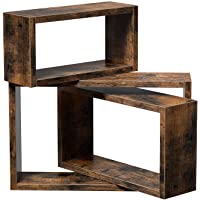 VASAGLE Estantes de Pared- Juego de 3 Cubos de Estantes Flotantes- Organizadores de Almacenamiento de Cubos- Longitud de…